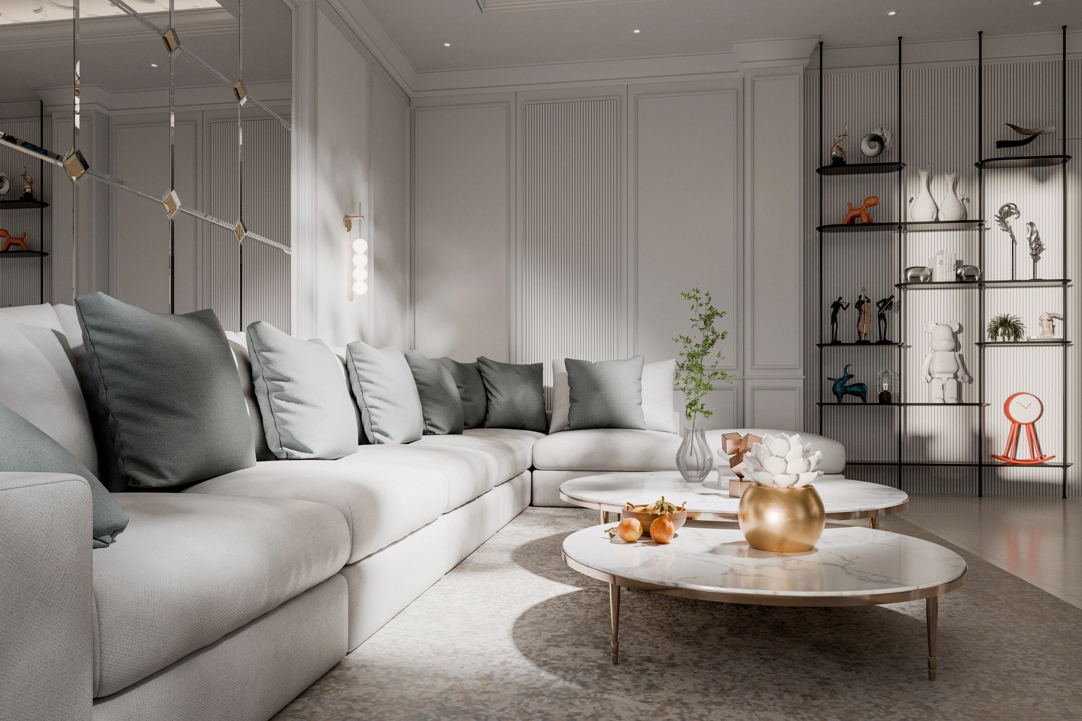 Modern editorial living room interior